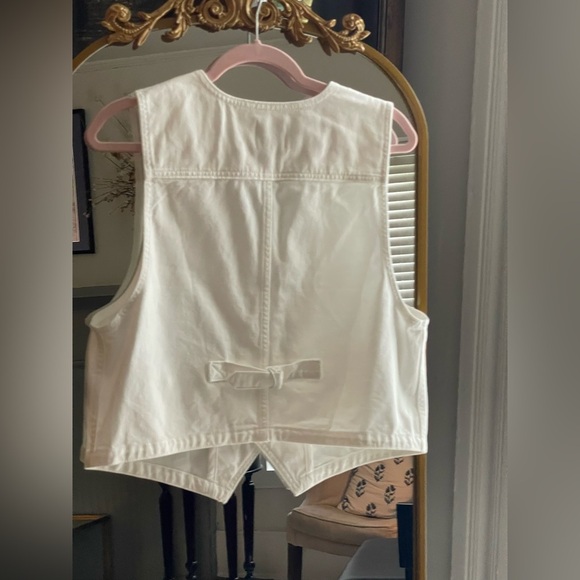 Favorite Daughter NWT The Poppy White Denim Vest 100% Cotton - Picture 10 of 11